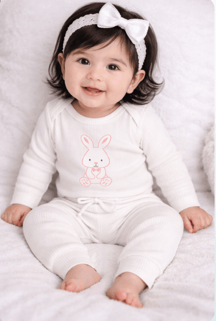 Bebé sonriendo con ropa DyD Babies